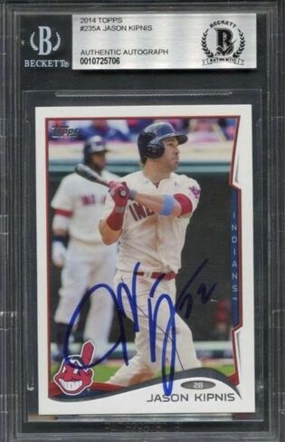 2014 Topps #235a Jason Kipnis وقعت Auto Bas Beckett Slabbed Clevel - بطاقات موقعة بالبيسبول in Saudi Arabia