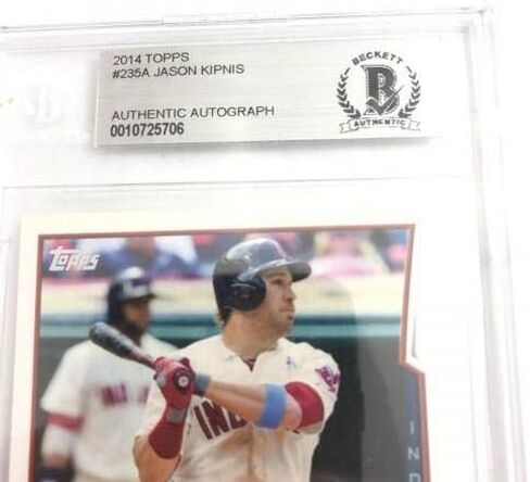 2014 Topps #235a Jason Kipnis وقعت Auto Bas Beckett Slabbed Clevel - بطاقات موقعة بالبيسبول in Saudi Arabia