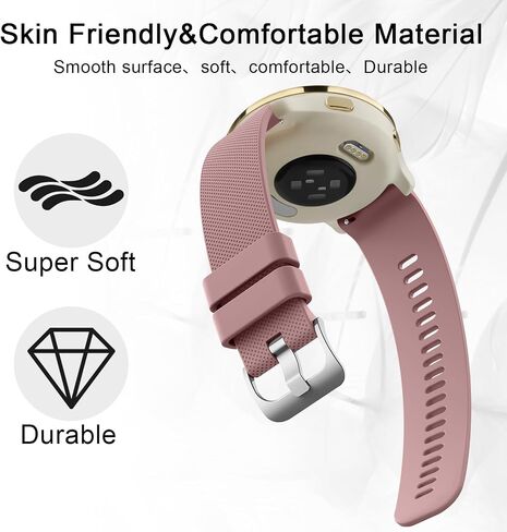 3 حزمة 18 مم نطاق متوافق مع Garmin Venu 3S / Venu 2S / Vivoactive 4S / Vivomove 3S ، معصم حزام بديل للسيليكون ل Garmin Forerunner 255s / 265s in Kuwait