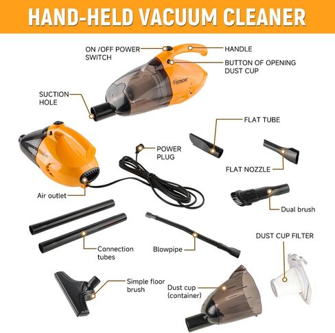 Hoteche Corded Stick Vacuum Cleaner, 1.5KPa Suction Power, 0.8L Dirt Capacity, High-Efficiency Electric Broom for Home & Office Cleaning in Saudi Arabia
