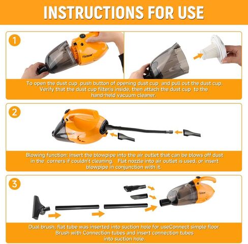 Hoteche Corded Stick Vacuum Cleaner, 1.5KPa Suction Power, 0.8L Dirt Capacity, High-Efficiency Electric Broom for Home & Office Cleaning in Saudi Arabia