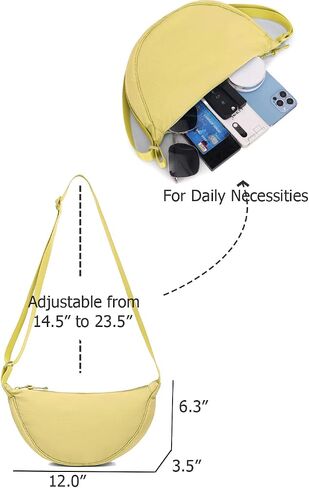 YIKOEE Crescent Bag for Women Men Small Sling Crossbody Bag with Half Moon Shape in Kuwait