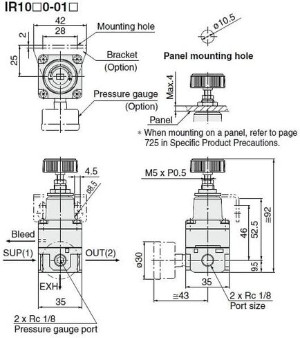 اكتب منظم الضغط الدقيق IR1010-01BG منظم مع مقياس ومقياس مونال 0.01-0.4MPA in Saudi Arabia