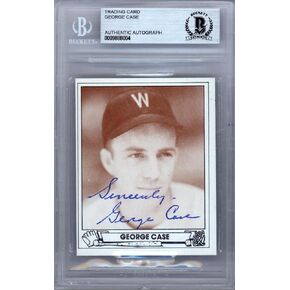 George Case Autographed 1983 1942 Play Ball Reprint Card #20 Washington Senators Beckett BAS #9888004 - Baseball Slabbed Autographed Cards in Saudi Arabia