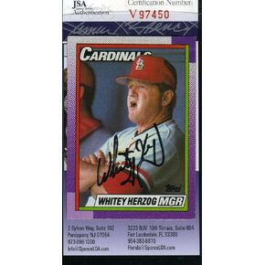 Y Herzog 1990 Topps JSA Coa توقيعه يدويًا أصيل - بطاقات موقعة بالبيسبول in Kuwait
