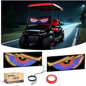 10L0L GOLF CART Devil Eyes Light Sign Universal Fit Windshield ، لوحة شاشة عرض ديناميكية مدعوم من المهرجانات ، يوميًا ، يوميًا in Saudi Arabia