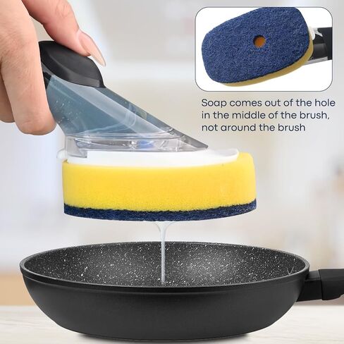 Sponge Brush Refills for OXO Dish Brush, 4 Pack Soap Dispensing Dish Refills, Scrub Replacement Head for Scrubber, Sponge Replacement Head Fits Soap Dispensing Handle in Kuwait