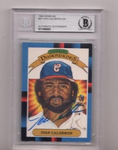 1988 Donruss Ivan Calderon وقع بطاقة Beckett Authentic Autograph - بطاقات موقعة بالبيسبول in Saudi Arabia