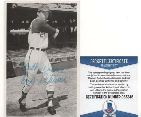Cap Peterson Cleveland Indians Signed Post Card Beckett G62346 - MLB Autographed Baseball Cards in Saudi Arabia