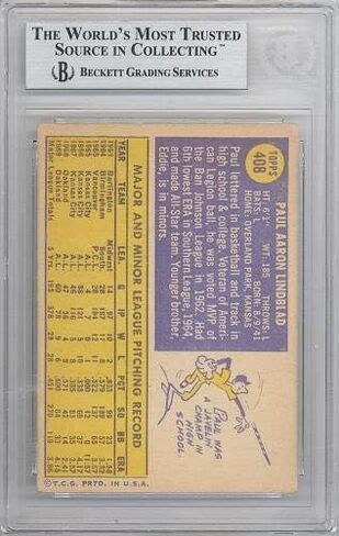 بول Lindblad تم توقيعه 1970 Topps Card #408 Oakland A's Beckett Bas #10265658 - بطاقات موقعة بالبيسبول in Saudi Arabia