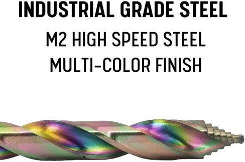 مجموعة بتات حفر HSS SPECTRAL STEP 29 ، 1/16 "-1/2" ، حالة مستديرة ، طرف نقطة تقسيم 135 درجة ، M2 Steel ، 3-flat Shank ، Finish Multi-Color in Saudi Arabia