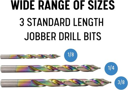 مجموعة بتات حفر HSS SPECTRAL STEP 29 ، 1/16 "-1/2" ، حالة مستديرة ، طرف نقطة تقسيم 135 درجة ، M2 Steel ، 3-flat Shank ، Finish Multi-Color in Saudi Arabia