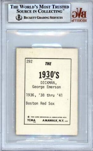 تم توقيع Emerson Dickman 1972 بطاقة TCMA #292 بوسطن سوكس بيكيت باس #10378379 - بطاقات موقعة بالبيسبول in Saudi Arabia