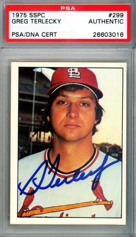 Greg Terlecky موقعة 1975 بطاقة SSPC #299 St. Louis Cardinals PSA/DNA #26603016 - بطاقات موقعة بالبيسبول in Saudi Arabia