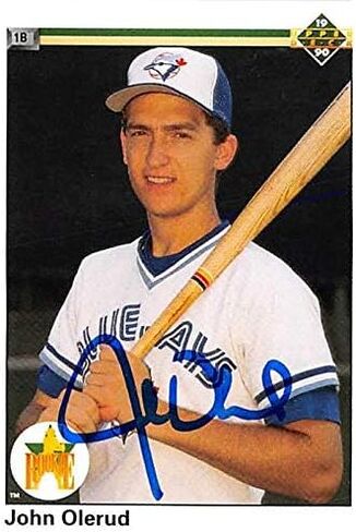 John Olerud autographed Baseball Card (Toronto Jays) 1990 Upper Deck Rookie #56 - MLB Autographed Baseball Cards in Saudi Arabia