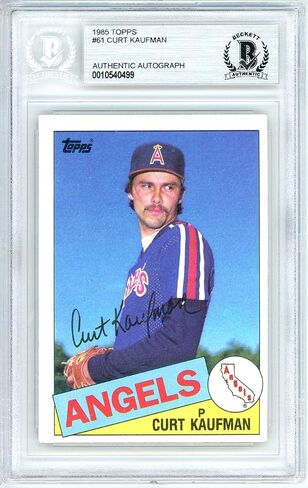 Curt Kaufman Autographed 1985 Topps Card #61 California Angels Beckett BAS #10540499 - Baseball Slabbed Autographed Cards in Saudi Arabia