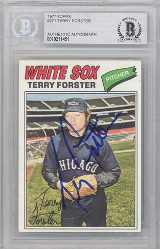 Terry Forster تم توقيعه 1977 Topps Card #271 Chicago Sox Beckett Bas #10211451 - بطاقات موقعة بالبيسبول in Saudi Arabia
