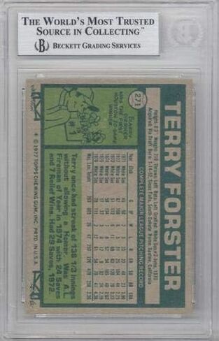 Terry Forster تم توقيعه 1977 Topps Card #271 Chicago Sox Beckett Bas #10211451 - بطاقات موقعة بالبيسبول in Saudi Arabia