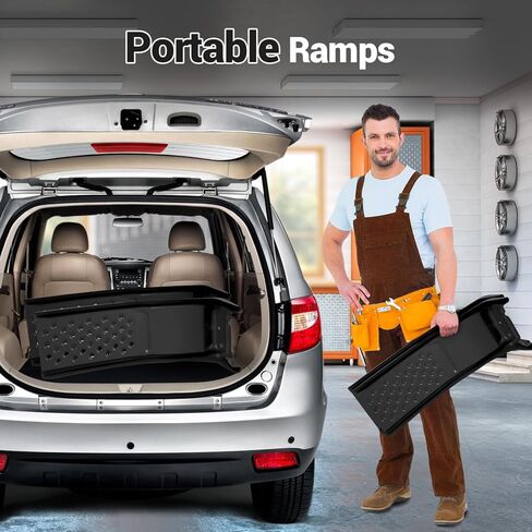 سعة 9 "رفع سيارة الصلب الصلب 8000 رطل ، 2000 رطل لكل منحدرات ، منحدرات الشاحنات الشاقة لإصلاح السيارات أو صيانة المركبات ، سلالم سيارة 2 حزمة ، أحمر in Kuwait