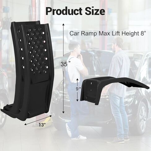 سعة 9 "رفع سيارة الصلب الصلب 8000 رطل ، 2000 رطل لكل منحدرات ، منحدرات الشاحنات الشاقة لإصلاح السيارات أو صيانة المركبات ، سلالم سيارة 2 حزمة ، أحمر in Kuwait