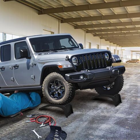 سعة 9 "رفع سيارة الصلب الصلب 8000 رطل ، 2000 رطل لكل منحدرات ، منحدرات الشاحنات الشاقة لإصلاح السيارات أو صيانة المركبات ، سلالم سيارة 2 حزمة ، أحمر in Kuwait