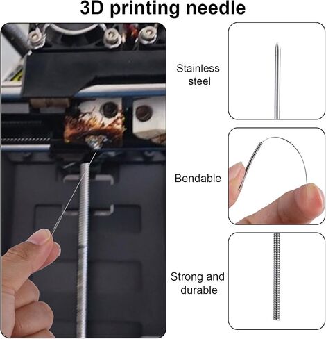 3D Printer Nozzle Cleaning Kit, 10 Sizes Stainless Steel Nozzle Cleaning Needles Essential 3D Printer Cleaner Tools Accessories for Unclogging & Maintenance in Saudi Arabia