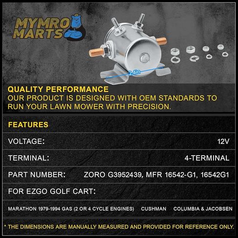 12V 4 المحطات الملف اللولبي لماراثون Ezgo 1979-1994 & Cushman Gas Golf Cart 16542-G1 889673 70-111224 3635820 in Kuwait