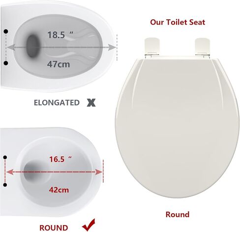 Toilet Seat, Round Toilet Seat with Slow Close, Easy Clean, Easy Installation & Release in Kuwait