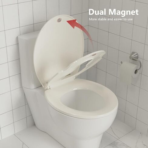 Toilet Seat, Round Toilet Seat with Slow Close, Easy Clean, Easy Installation & Release in Kuwait
