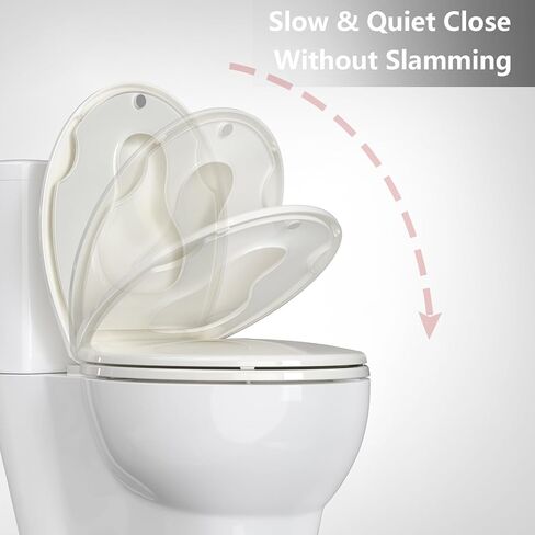 Toilet Seat, Round Toilet Seat with Slow Close, Easy Clean, Easy Installation & Release in Kuwait