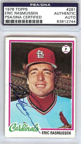 إريك هاري راسموسن موقعة 1978 بطاقة Topps #281 St. Louis Cardinals PSA/DNA #83812744 - بطاقات موقعة بالبيسبول in Saudi Arabia