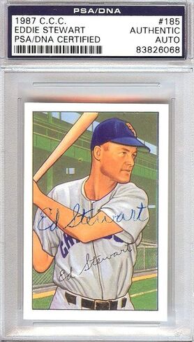 إدي ستيوارت موقعة 1952 Bowman reprints بطاقة #185 شيكاغو سوكس PSA/DNA #83826068 - بطاقات موقعة بالبيسبول in Saudi Arabia
