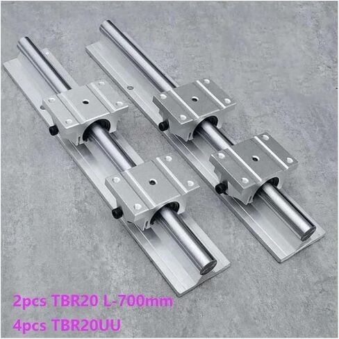 2pcs TBR20 L-700mm Support Rail Linear Guide + 4pcs TBR20UU Linear Bearing Blocks in Saudi Arabia