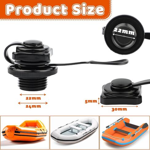 2PCS Inflatable Boat Air Valve, Inflatable Boat Replacement Caps Boat Spiral Air Plugs, One Way Air Valve Inflation Boat Spiral, Air Plugs for Inflatable Raft Boat Kayak in Kuwait