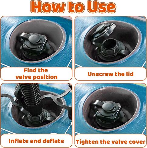 2PCS Inflatable Boat Air Valve, Inflatable Boat Replacement Caps Boat Spiral Air Plugs, One Way Air Valve Inflation Boat Spiral, Air Plugs for Inflatable Raft Boat Kayak in Kuwait