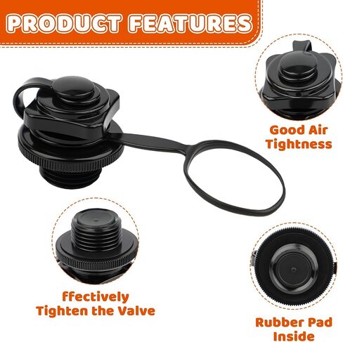 2PCS Inflatable Boat Air Valve, Inflatable Boat Replacement Caps Boat Spiral Air Plugs, One Way Air Valve Inflation Boat Spiral, Air Plugs for Inflatable Raft Boat Kayak in Kuwait