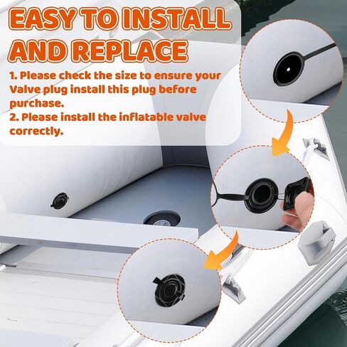 2PCS Inflatable Boat Air Valve, Inflatable Boat Replacement Caps Boat Spiral Air Plugs, One Way Air Valve Inflation Boat Spiral, Air Plugs for Inflatable Raft Boat Kayak in Kuwait