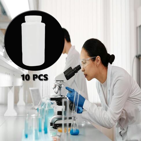 10 Pcs Plastic Sample Bottle with Lids 34oz/1000ml Wide Mouth Lab Chemical Reagent Container in Saudi Arabia