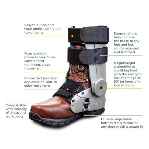 TayCo Over-the-Shoe RecoverX Ankle Brace, Alternative to Walking Boot and other AFOs, Adjustable External Ankle Support Brace, Unisex, Comfortable, Stable, Improve Gait and Balance (Large, Right) in Saudi Arabia
