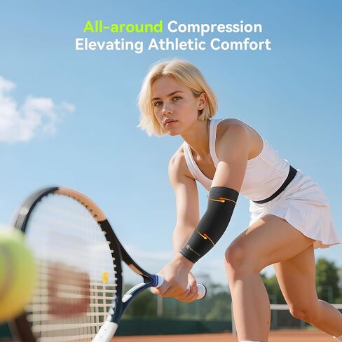 [360° Full Compression] Copper Elbow Sleeve, Breathable Elbow Brace for Pain Relief, Tendinitis, Tennis & Golfer's Elbow, Arthritis, Bursitis - Arm Compression Sleeve Fit for Men and Women(Black,L/XL) in Saudi Arabia