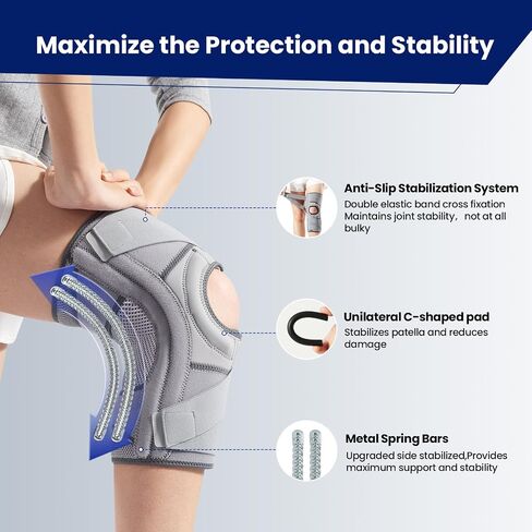 Galvaran Knee Brace for Meniscus Tear:Adjustable Knee Support for Maximum Knee Pain,Side Stabilizers for Injury or Surgery Recovery - Men and Women in Kuwait