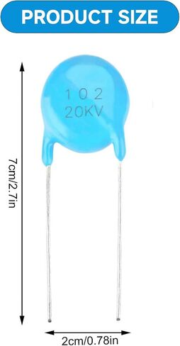 20Pcs Ceramic Capacitor Kit, 20KV 102 High Voltage Ceramic Capacitor Kit, 1nF 0.001uF 1000pF High Voltage Capacitors Assortment for Electronic Accurate Instruments in Saudi Arabia