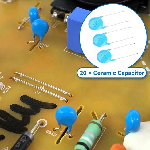 20Pcs Ceramic Capacitor Kit, 20KV 102 High Voltage Ceramic Capacitor Kit, 1nF 0.001uF 1000pF High Voltage Capacitors Assortment for Electronic Accurate Instruments in Saudi Arabia