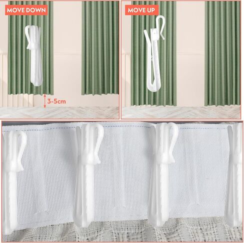 7 CM Plastic Curtain Hooks, 50 PCS Adjustable Pinch Curtain Hook Clips Drapery Hooks for Pleated Drapes Ratchet System Pinch Pleat Curtains Hook for Window Curtains, Door-Curtain, Shower-Curtain in Saudi Arabia