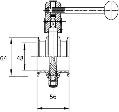 2" 51mm SS304 Stainless Steel Sanitary 2" Tri Clamp Butterfly Valve Homebrew Beer Dairy Product in Saudi Arabia