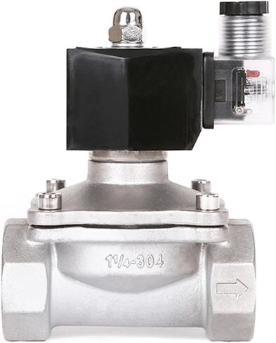 1/2'' Normally Closed Stainless Steel Solenoid Valve 220V 12V 24V Direct Acting Solenoid Valve with LED Light(Npt Thread,DC12) in Kuwait