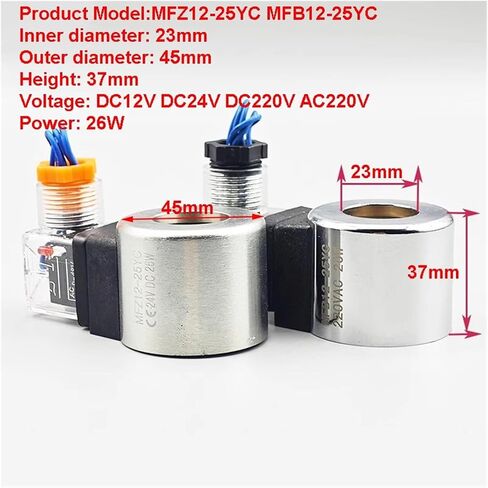 1PCS لفائف الملف اللولبي الهيدروليكي MFZ12-25YC MFB12-25YC القطر الداخلي 23 ملم 37 مم DC12V DC24V DC220V AC220V 26W (MFB12-25YC AC220V) in Saudi Arabia
