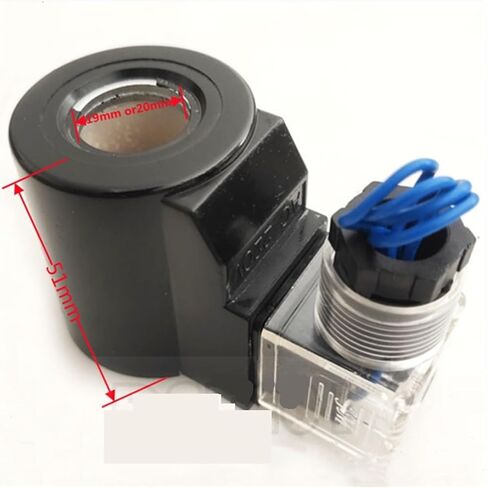 Hydraulic Solenoid Coil Inner Hole 19mm or 20mm Height 51mm North AC220v DC24V with Wire(Inner D19mm,220 Volt) in Saudi Arabia
