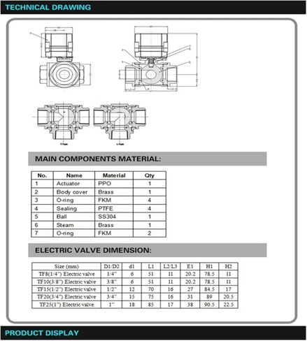 1/4 '' 'AC/DC9-24V 3 Way T/L Bore Bore Power Off Off Return Return مع المؤشر يمكن أن يحل محل صمام الملف اللولبي (T Bore Flow A-CR202 Wiring ، B1SP) in Kuwait