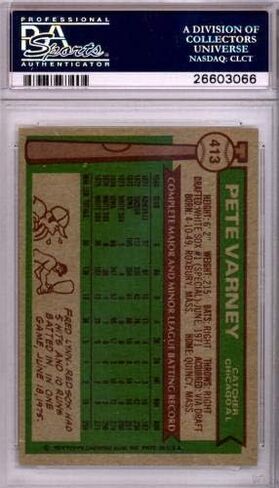 Pete Varney Autographed 1976 Topps Card #413 Chicago Sox PSA/DNA #26603066 - Baseball Slabbed Autographed Cards in Saudi Arabia